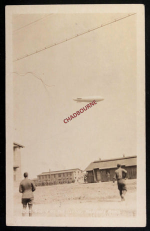 USA photo postcard of blimp/Zeppelin flying over Newport News VA