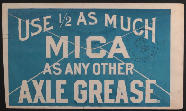 1899 USA advertising envelope for Standard Oil grease and Vapor stoves1899 USA advertising envelope for Standard Oil grease and Vapor stoves