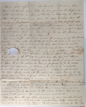 1827 UK letter engineer Philp Taylor, trip description Paris to London