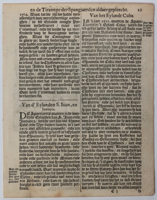 Engraving of Spanish torturing natives in America 1664