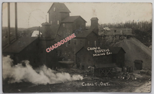 @1912 photo postcard Crown Reserve Mine Cobalt Canada
