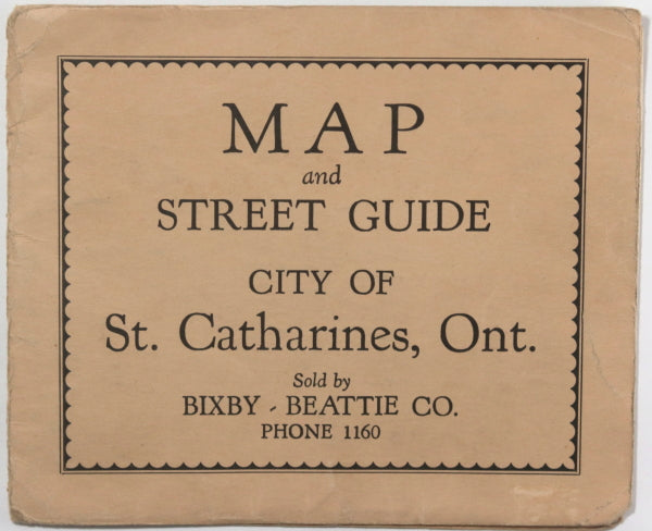 Map and Street Guide City of St Catharines, Ont. (1930-40s)