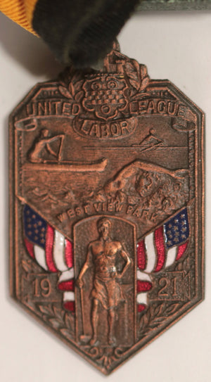 1921 bronze medal West View Park Pittsburgh canoe race (Dieges & Clust)