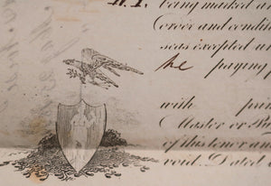 1831 USA bill of lading medicine on schooner Boston to Troy NY.
