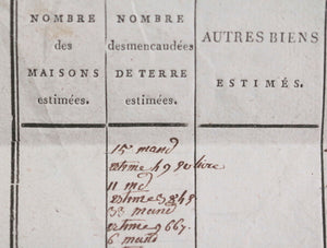 1794 analyse estimateur domaines nationaux canton d’Estournel, Cambrai