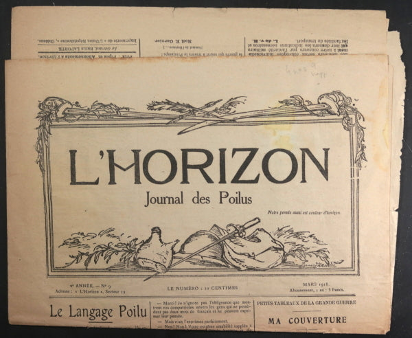1918 Guerre 14-18 France journal de tranchée L’Horizon