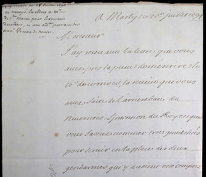 1694 lettre M. de Barbezieux à M. de Voyer: gendarmes de Nevers