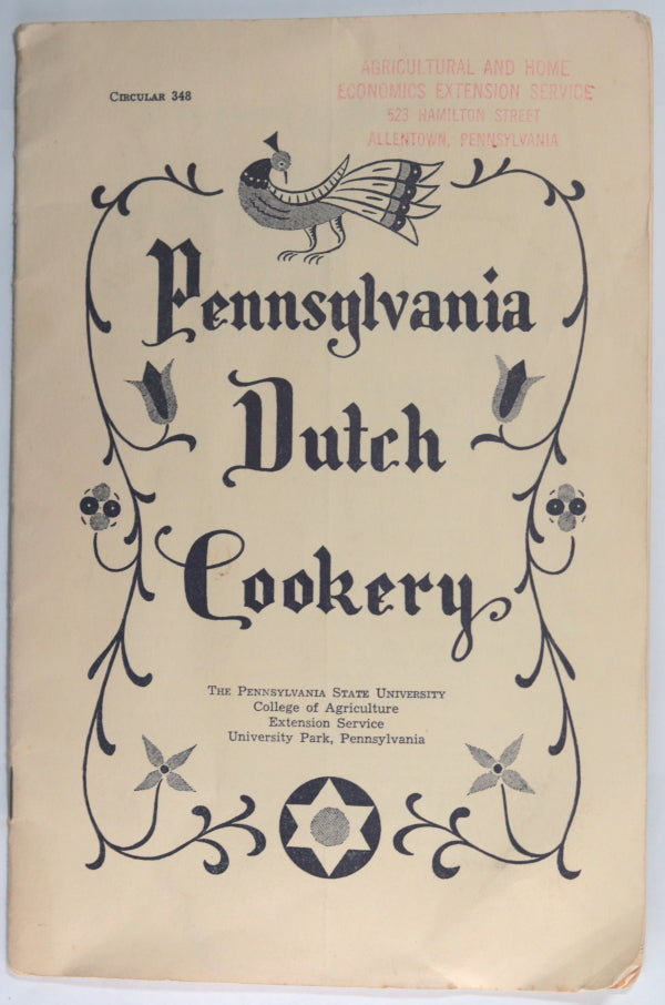 USA Pennsylvania Dutch Cookery recipe pamphlet c. 1950