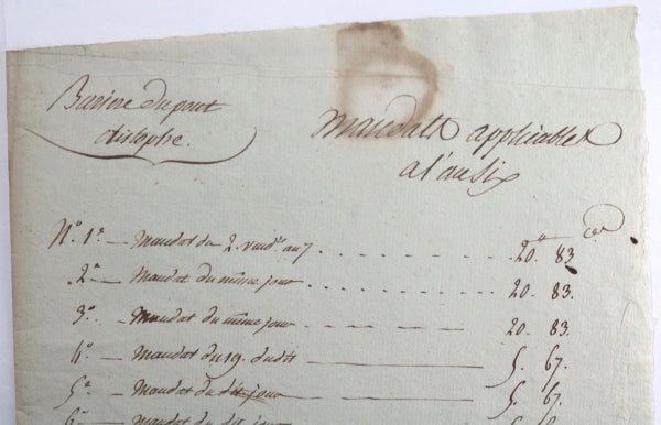 1799 France mandats bariere pont cristophe