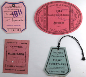 France  collection 10 cartes d'entrée hippisme 1850-1948