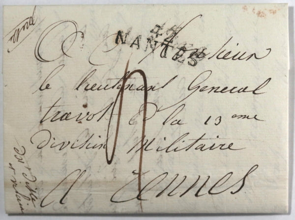 1815 Cent Jours lettre au Général Travot, Général Grobon à Nantes