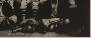 1913 USA photo postcard of Brewster NY men’s baseball tam