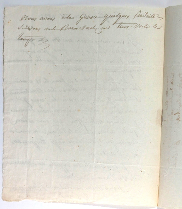 1832 France lettre Bourreau de Beauséjour député Charente-Inférieure