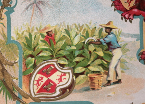 @1892 USA NYC salesman sample cigar label – lion and pickers