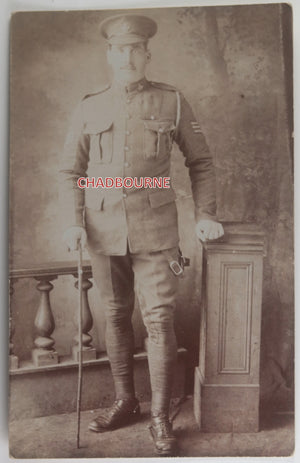 WW1 UK photo postcard of Canadian C.E.F. Sergeant