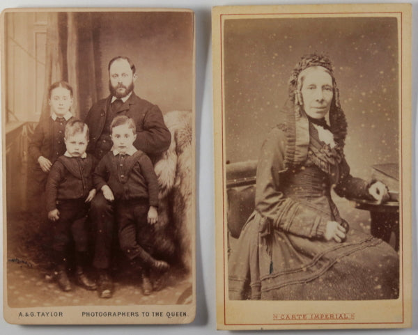 Late 1800s UK set of 4 CDV photos family, women, gentleman