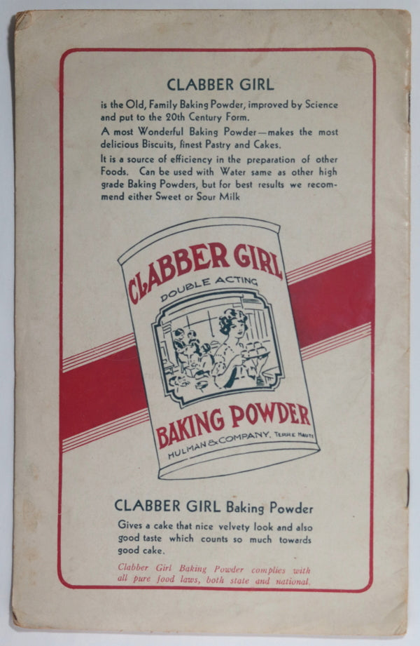 1931 USA Clabber Girl baking powder recipes 1931 USA Clabber Girl baking powder recipes