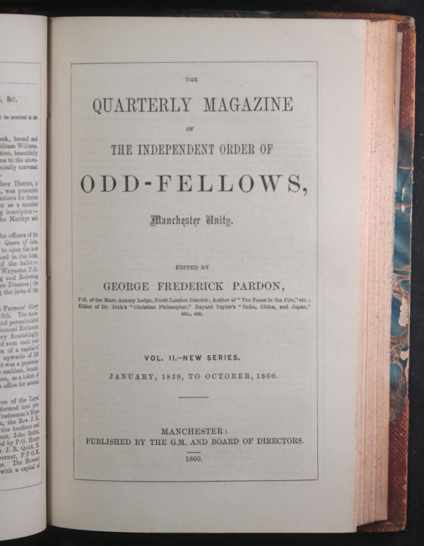 1860-61 UK bound copies of The Odd Fellows Magazine