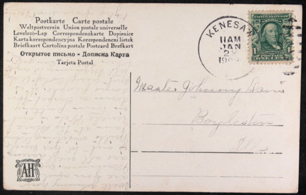 1908 USA humorous kids baseball postcard