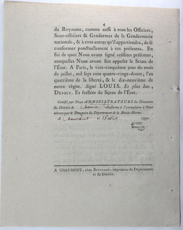 1792 France Loi mesures prises Généraux armée du Rhin