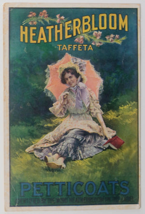 USA advertising trade postcard Heatherbloom Petticoats c. 1900