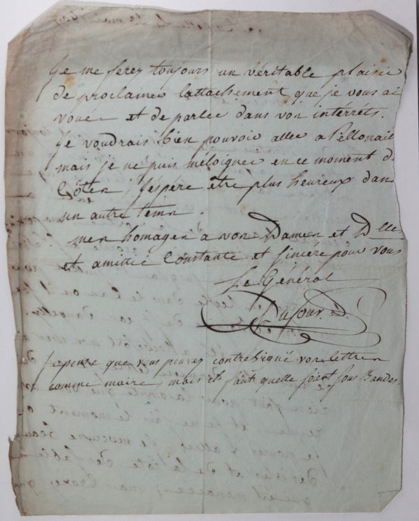 1809 France La Rochelle lettre du Général Georges Dufour