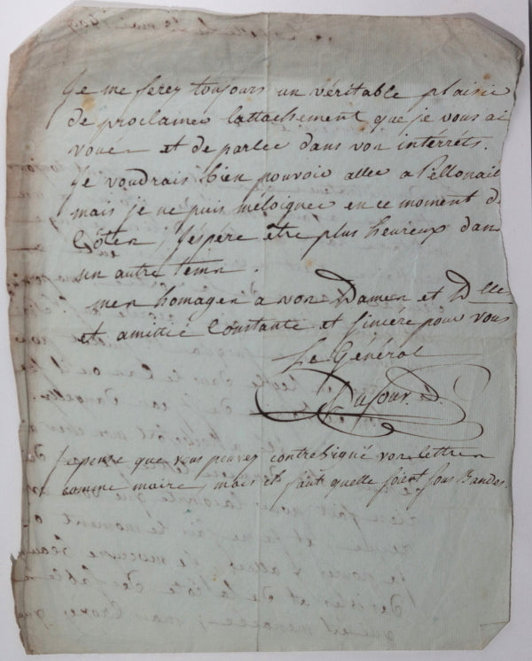 1809 France La Rochelle lettre du Général Georges Dufour