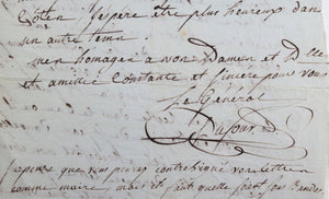 1809 France La Rochelle lettre du Général Georges Dufour