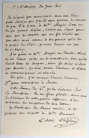 1813-16 France 4 lettres Abbé Dufrene grand vicaire St Jean d'Angély