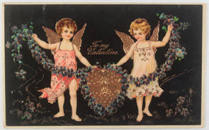 C. 1907 Valentine postcard with angels