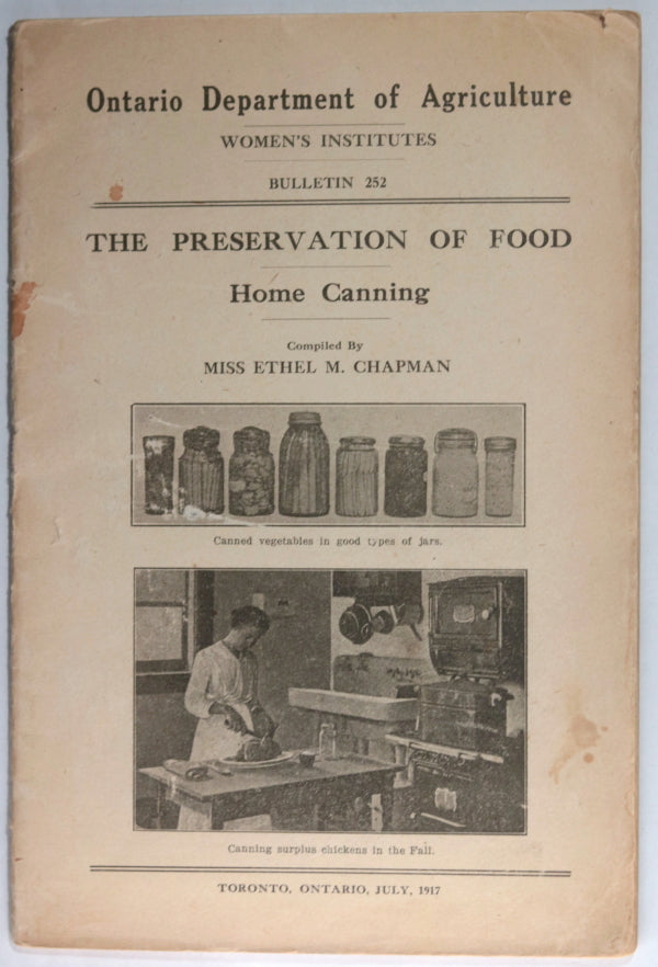 1917 Canada WW1 government booklet ‘The Preservation of Food’