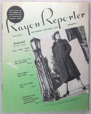 1938 Canada Courtaulds ‘Rayon Reporter’ magazine Vol 1 Num 1