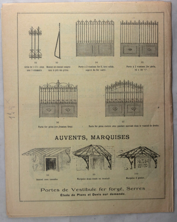 c. 1928 Paris catalogue A. Cantuel menuiserie, serrurerie