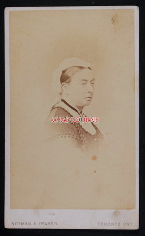 19th C.  Canada Toronto CDV photo of Queen Victoria by William Notman