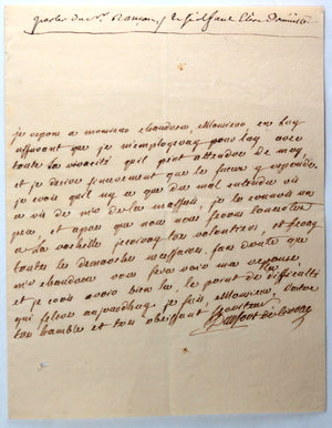 18e France lettre de François Aimery de Durfort de Civrac