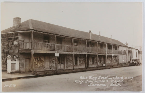 USA photo postcard Blue Wing Hotel, Sonoma CA c.1920