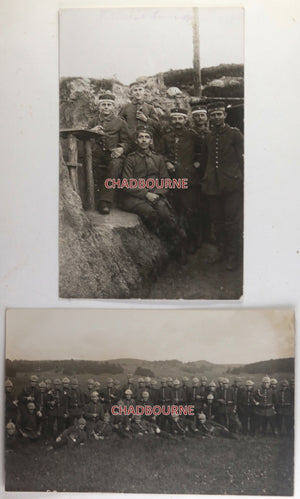 WW1 set of 2 photo postcards German infantry, including 113th