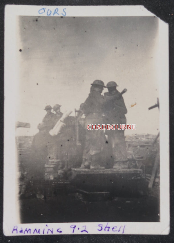 WW1 1918 Verdun France A.E.F. two photos 65th artillery gun in action