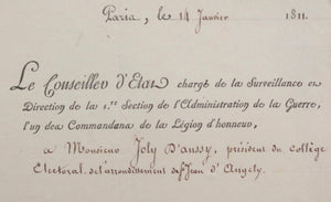 1811 Paris J.F.de Gau des Voves, administration de la guerre