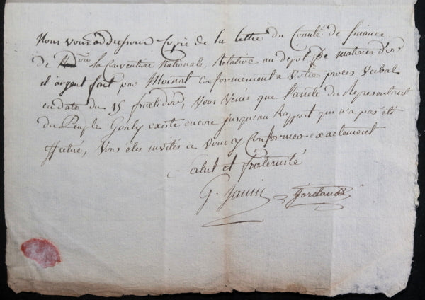 1794 France révolution Directoire Belley aux officier mpaux Seyssel