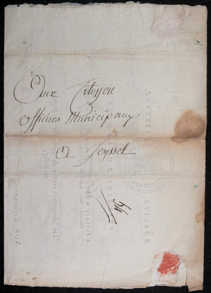 1794 France révolution Directoire Belley aux officier mpaux Seyssel