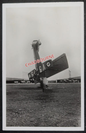 Carte postale photo biplan Potez écrasé aérodrome d’Istres