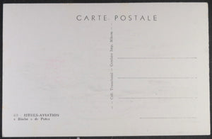 Carte postale photo biplan Potez écrasé aérodrome d’Istres