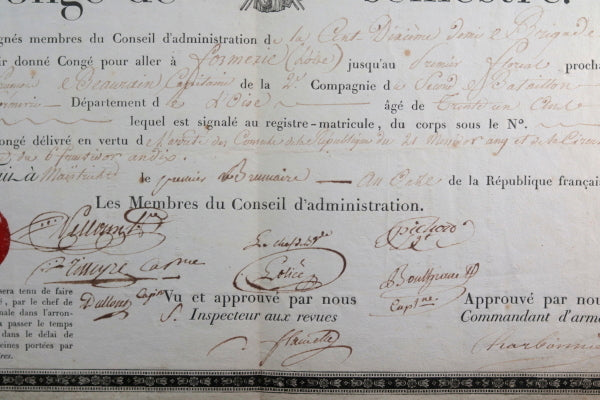 1802-1814 France 4 documents militaires Beaurain 55e,110e,Colonial