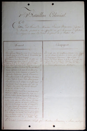 1802-1814 France 4 documents militaires Beaurain 55e,110e,Colonial