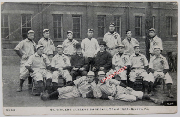 1907 USA postcard photo college baseball team Beatty PA