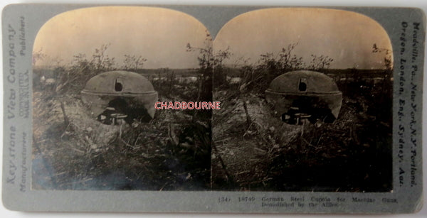 WW1 stereoscopic photo German machine gun cupola