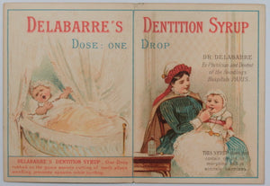 Late 1800s USA trade card Delabarre’s Dentition Syrop