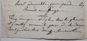 18e/19e France document avec recettes pour attirer renards