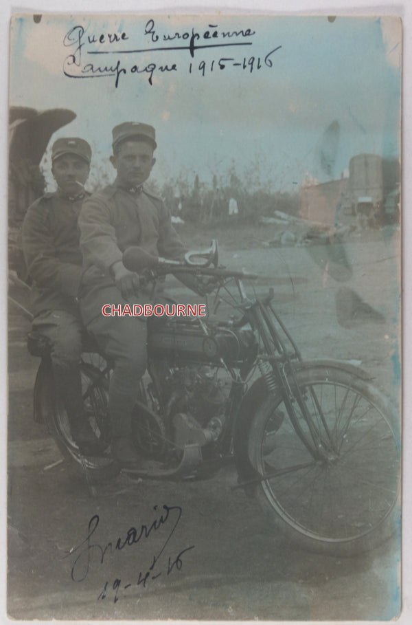 1916 France CPA Guerre 14-18 soldats sur moto ‘MOTO-RÊVE’